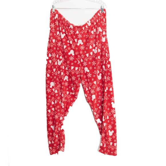 Disney Size 3X Christmas Mickey Mouse Snowflake Lounge Pants Soft Festive Pajama - Picture 1 of 8